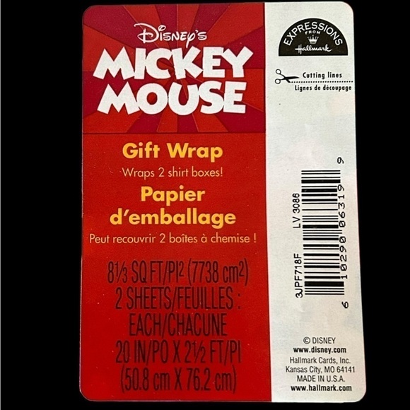 2 New Packages of Vintage Disney Wrapping Paper Gift Wrap Mickey Donald Daisy - Picture 3 of 3